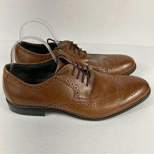 Stacy Adams GARRISON 24916-221 Mens Cognac Tan Leather Oxford Dress Shoes 12